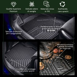 Tappetini compatibili con Mercedes-Benz Classe E W212 2009-2016, su misura in Gomma TPE